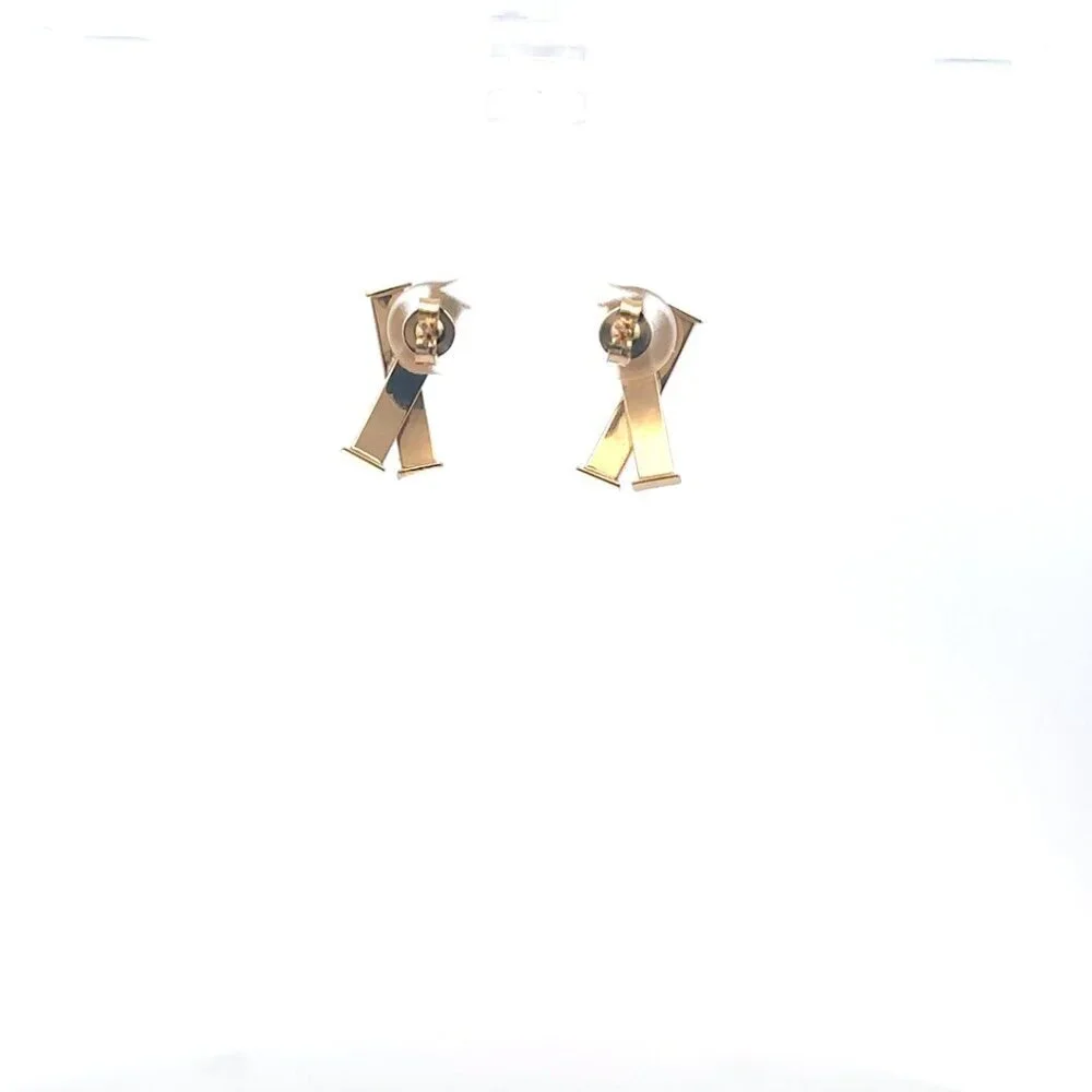 18K Gold Earrings Stud Post - Picture 7 of 9